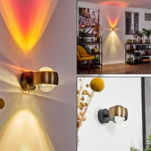 hofstein Applique murale Sapri Vieux laiton, Noir, 1 lumière* Lampes En Verre