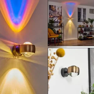 hofstein Applique murale Sapri Vieux laiton, Noir, 1 lumière* Lampes En Verre