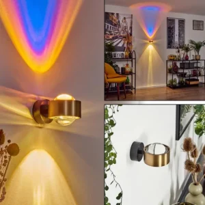 hofstein Applique murale Sapri Vieux laiton, Noir, 1 lumière* Lampes En Verre