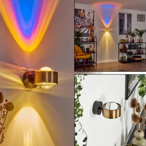 hofstein Applique murale Sapri Vieux laiton, Noir, 1 lumière* Lampes En Verre