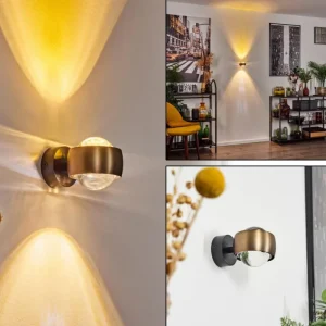 hofstein Applique murale Sapri Vieux laiton, Noir, 1 lumière* Lampes En Verre