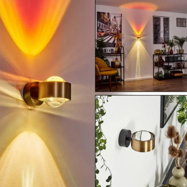hofstein Applique murale Sapri Vieux laiton, Noir, 1 lumière* Lampes En Verre