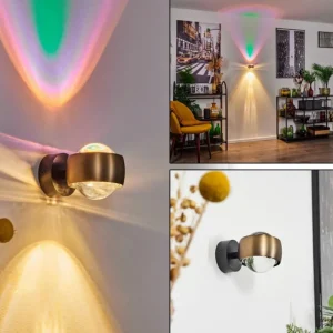 hofstein Applique murale Sapri Vieux laiton, Noir, 1 lumière* Lampes En Verre