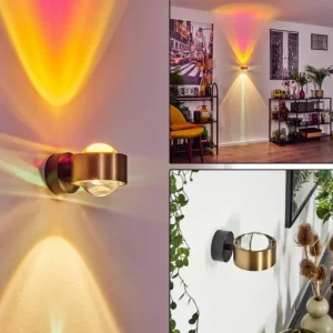 hofstein Applique murale Sapri Vieux laiton, Noir, 1 lumière* Lampes En Verre