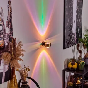 hofstein Applique murale Sapri Vieux laiton, Noir, 1 lumière* Lampes En Verre