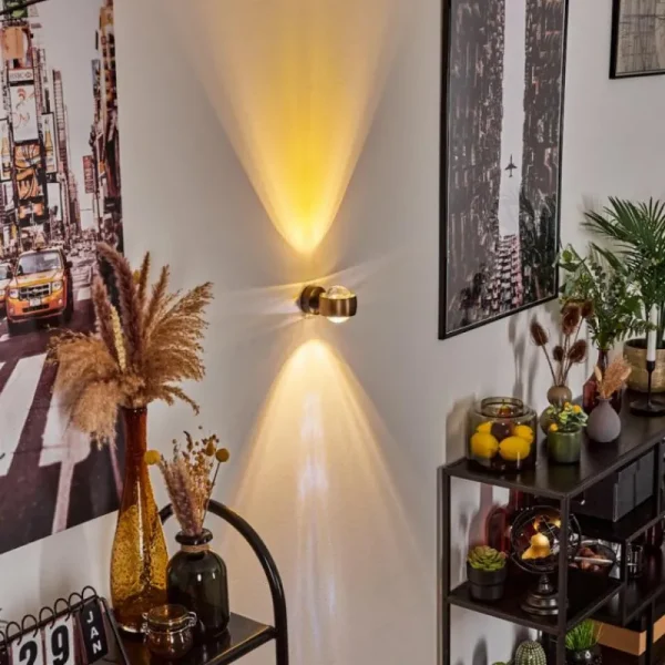 hofstein Applique murale Sapri Vieux laiton, Noir, 1 lumière* Lampes En Verre