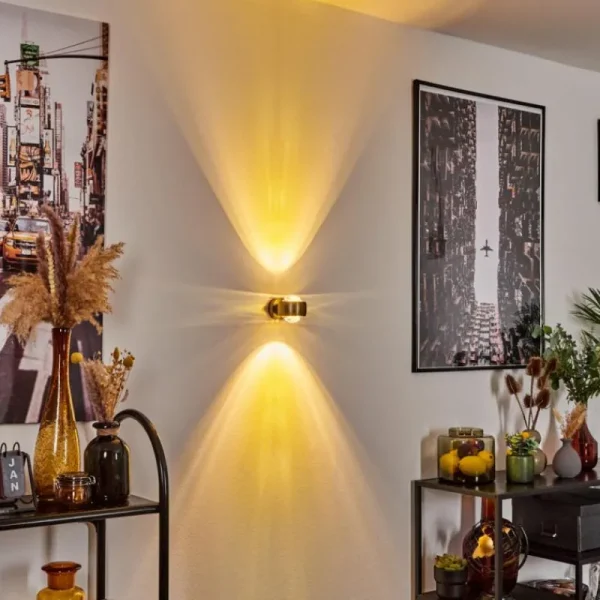 hofstein Applique murale Sapri Vieux laiton, Noir, 1 lumière* Lampes En Verre
