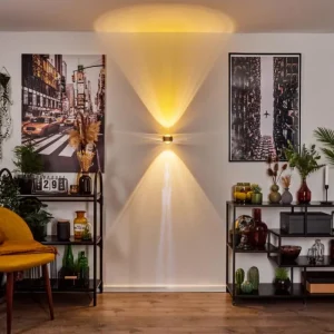 hofstein Applique murale Sapri Vieux laiton, Noir, 1 lumière* Lampes En Verre