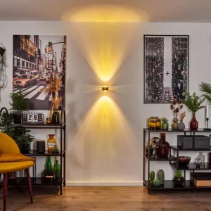 hofstein Applique murale Sapri Vieux laiton, Noir, 1 lumière* Lampes En Verre