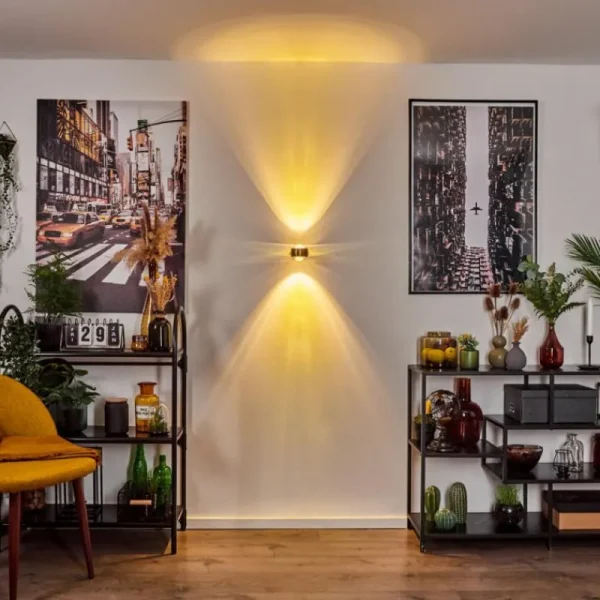 hofstein Applique murale Sapri Vieux laiton, Noir, 1 lumière* Lampes En Verre