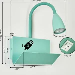 hofstein Applique murale Sarnen Bleu, 1 lumière* Lampes Modernes