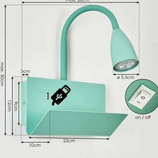 hofstein Applique murale Sarnen Bleu, 1 lumière* Lampes Modernes