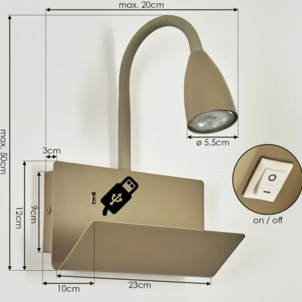 hofstein Applique murale Sarnen Kaki, 1 lumière* Lampes Modernes