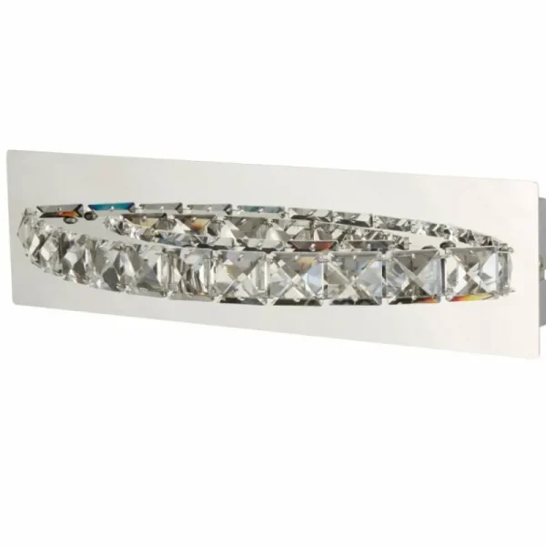 Luminaires Searchlight Applique murale Searchlight CLOVER LED Chrome, Argenté, Transparent, 1 lumière* Lampes En Verre