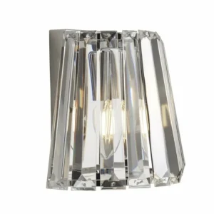 Luminaires Searchlight Applique murale Searchlight TIARA Chrome, Transparent, 1 lumière* Lampes En Verre