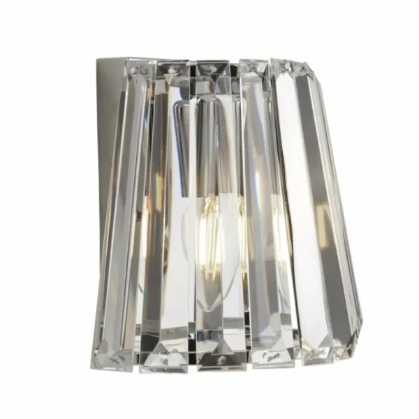 Luminaires Searchlight Applique murale Searchlight TIARA Chrome, Transparent, 1 lumière* Lampes En Verre