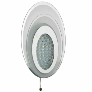 Luminaires Searchlight Applique murale Searchlight WALL LED Chrome, Blanc, 1 lumière* Lampes En Verre