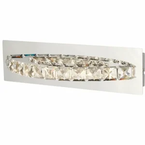 Luminaires Searchlight Applique murale Searchlight CLOVER LED Chrome, Argenté, Transparent, 1 lumière* Lampes En Verre