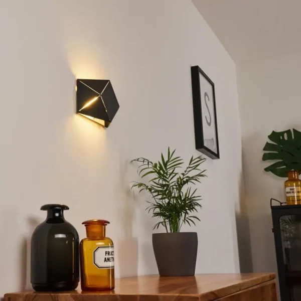 hofstein Applique murale Shouver LED Noir, 1 lumière* Lampes Modernes