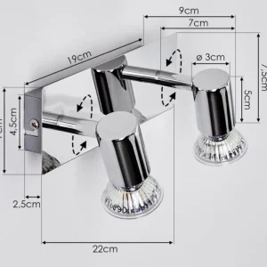 hofstein Applique murale Sibarco Chrome, 2 lumières* Lampes Modernes