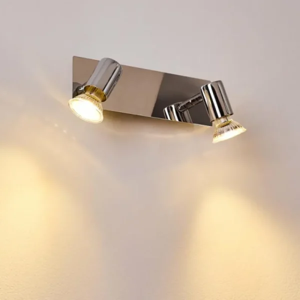 hofstein Applique murale Sibarco Chrome, 2 lumières* Lampes Modernes