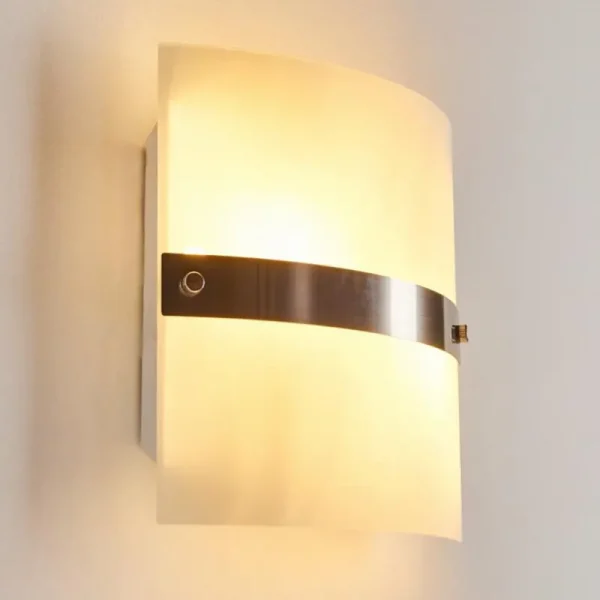 hofstein Applique murale Sibo Acier inoxydable, 2 lumières* Lampes En Verre