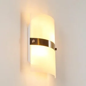 hofstein Applique murale Sibo Acier inoxydable, 2 lumières* Lampes En Verre