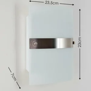 hofstein Applique murale Sibo Acier inoxydable, 2 lumières* Lampes En Verre
