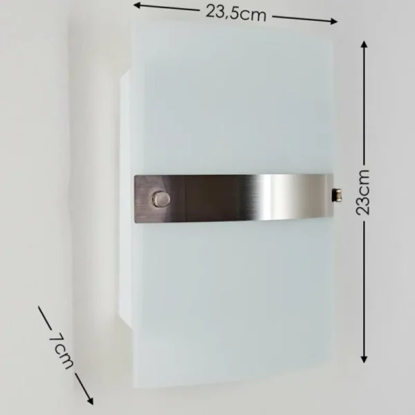 hofstein Applique murale Sibo Acier inoxydable, 2 lumières* Lampes En Verre