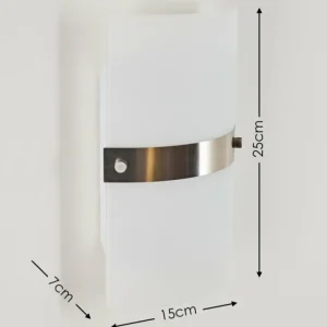 hofstein Applique murale Sibo Acier inoxydable, 2 lumières* Lampes En Verre