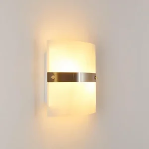 hofstein Applique murale Sibo Acier inoxydable, 2 lumières* Lampes En Verre