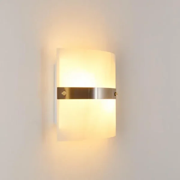 hofstein Applique murale Sibo Acier inoxydable, 2 lumières* Lampes En Verre
