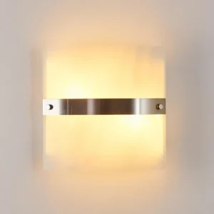 hofstein Applique murale Sibo Acier inoxydable, 2 lumières* Lampes En Verre