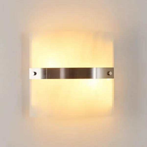 hofstein Applique murale Sibo Acier inoxydable, 2 lumières* Lampes En Verre