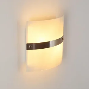 hofstein Applique murale Sibo Acier inoxydable, 2 lumières* Lampes En Verre