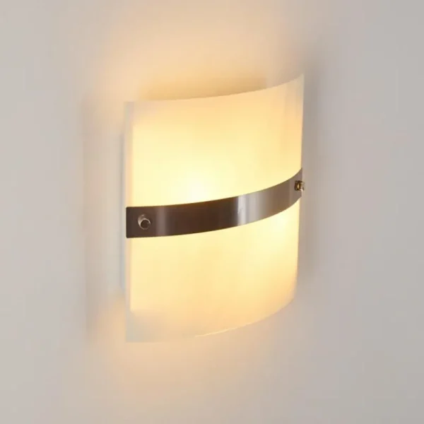 hofstein Applique murale Sibo Acier inoxydable, 2 lumières* Lampes En Verre