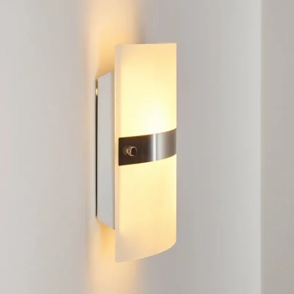 hofstein Applique murale Sibo Acier inoxydable, 2 lumières* Lampes En Verre