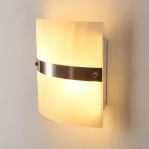 hofstein Applique murale Sibo Acier inoxydable, 2 lumières* Lampes En Verre