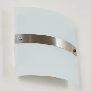 hofstein Applique murale Sibo Acier inoxydable, 2 lumières* Lampes En Verre