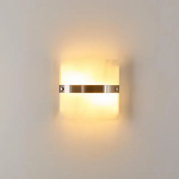 hofstein Applique murale Sibo Acier inoxydable, 2 lumières* Lampes En Verre