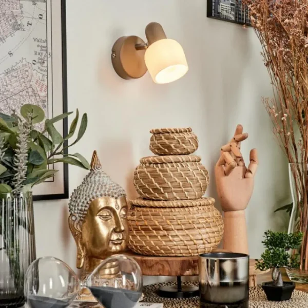 hofstein Applique murale Sivol Beige, Sable, 1 lumière* Lampes En Verre