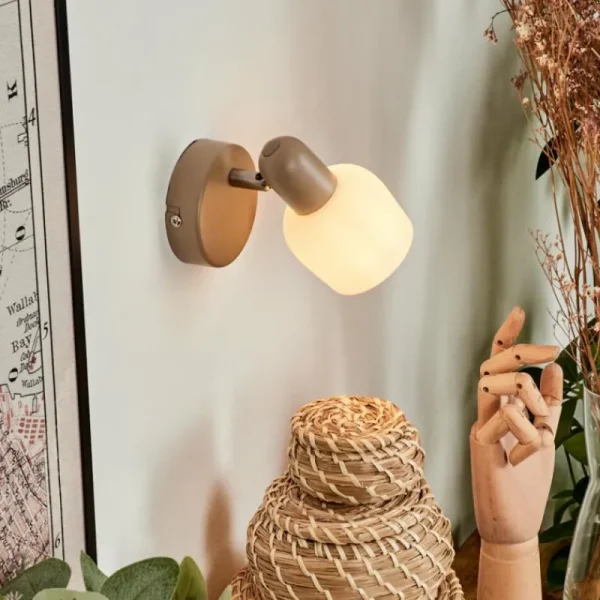 hofstein Applique murale Sivol Beige, Sable, 1 lumière* Lampes En Verre
