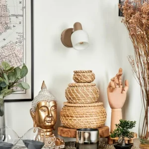 hofstein Applique murale Sivol Beige, Sable, 1 lumière* Lampes En Verre
