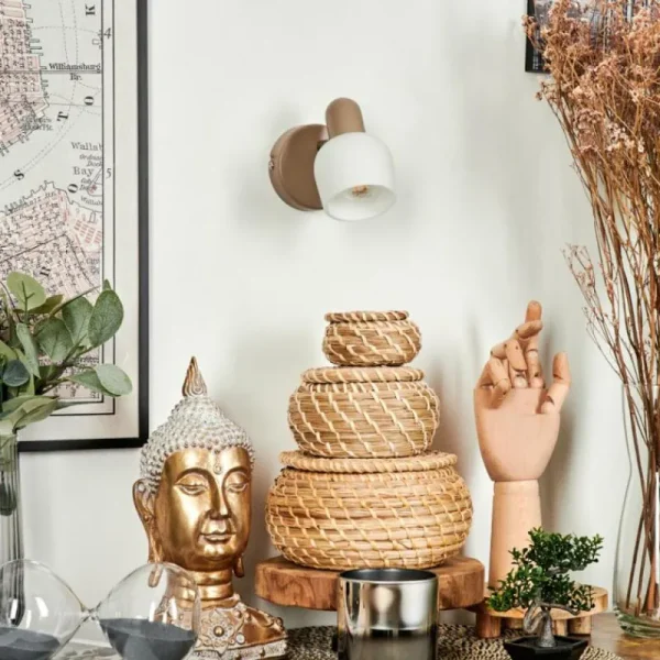 hofstein Applique murale Sivol Beige, Sable, 1 lumière* Lampes En Verre