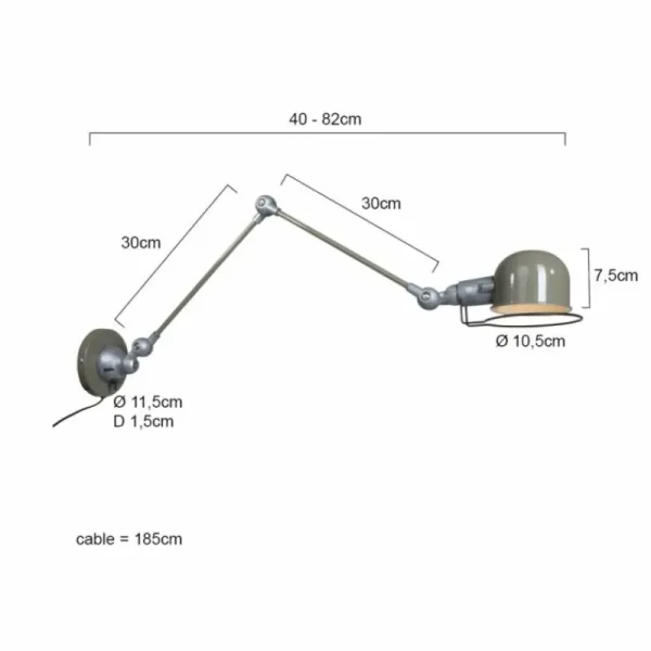 Luminaires Steinhauer Applique murale Steinhauer Darvin Gris, Vert, 1 lumière* Lampes En Verre