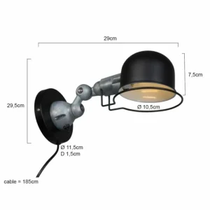 Luminaires Steinhauer Applique murale Steinhauer Darvin Gris, Noir, 1 lumière* Lampes En Verre