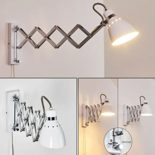 hofstein Applique murale Stranderott Chrome, Blanc, 1 lumière* Lampes Modernes