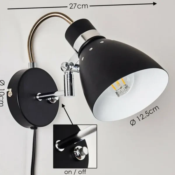 hofstein Applique murale Stranderott Noir, 1 lumière* Lampes Modernes