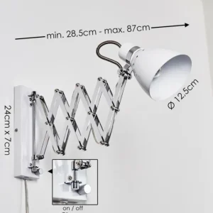 hofstein Applique murale Stranderott Chrome, Blanc, 1 lumière* Lampes Modernes