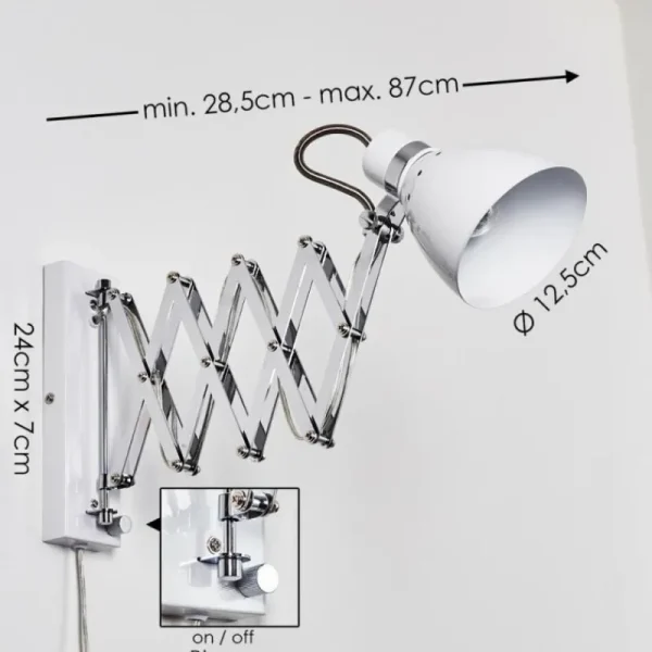 hofstein Applique murale Stranderott Chrome, Blanc, 1 lumière* Lampes Modernes